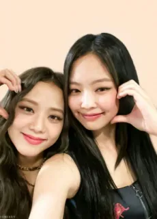 🎀 potret, wanita, tersenyum, selfie, persahabatan, K-Pop whatsapp sticker