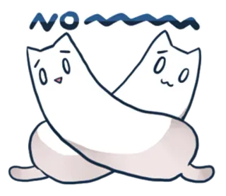 🙅 NO gato, dibujos animados, lindo, meme, no whatsapp sticker