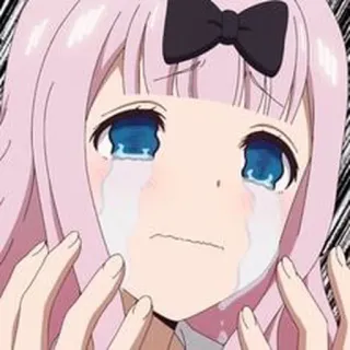 💖 Chika Fujiwara Kaguya-sama: Love Is War аниме, Чика, плачущий, Кагуя-сама, Любовь это война, мультфильм telegram sticker