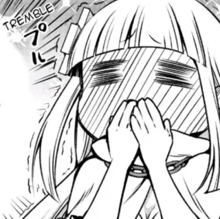 😍 TREMBLE Anime, Tremendo, Mangá, Kawaii, Fofo, Expressão telegram sticker
