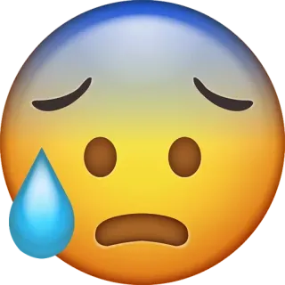 😰 emoji, sweat, anxiety, worried, face whatsapp sticker
