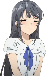 😣 Mai Sakurajima Rascal Does Not Dream of Bunny Girl Senpai anime, girl, character, sakurajima, mai telegram sticker
