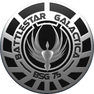 🔱 Battlestar Galactica BATTLESTAR GALACTICA BSG 75 sci-fi, military, battlestar galactica, spaceship, logo, BSG 75 telegram sticker