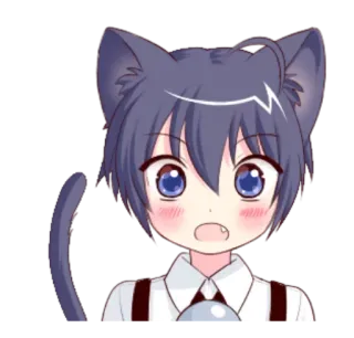 😧 Anime, Gatto, Carino, Neko, Ragazzo, Manga telegram sticker