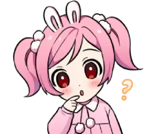 ❓ Аниме, Вопрос, Мультфильм, Милый, Девушка telegram sticker