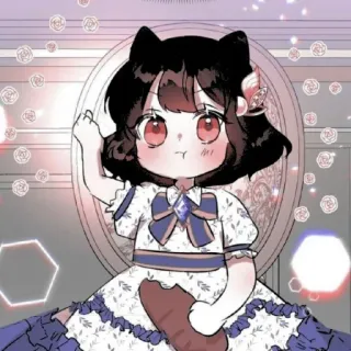 🎀 Fille anime, Doigt d'honneur, Dessin animé, Autocollant telegram sticker