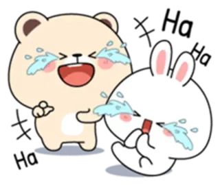 👌 khóc, buồn, hoạt hình, gấu, thỏ, biểu tượng cảm xúc, cười, cảm xúc telegram sticker