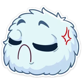 ☹️ 生气, 毛茸茸, 表情符号, 表情, 可爱 telegram sticker