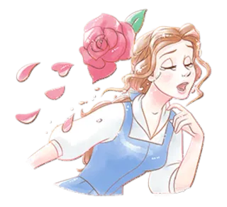 😭 Belle Beauty and the Beast Belle, Beauty and the Beast, Disney, rose, princess telegram sticker