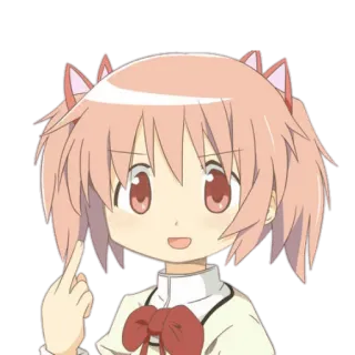 🍙 Anime, Personagem, Gesto, Dedo do meio, Ilustração telegram sticker