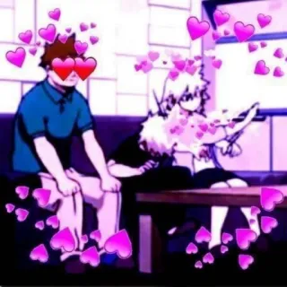 🖕 anime, hati, cinta, persahabatan telegram sticker