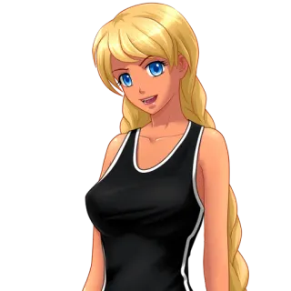 😈 Dziewczyna anime, Blond włosy, Kreskówka, Kobieta, Ilustracja telegram sticker