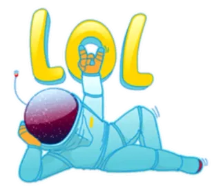 🤘 LOL astronaut, space, lol, funny telegram sticker