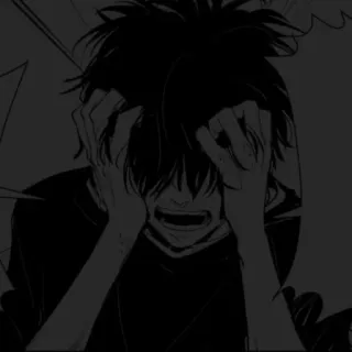🖤 rozpacz, anime, smutny, manga, emocjonalny, mroczny, cierpienie telegram sticker