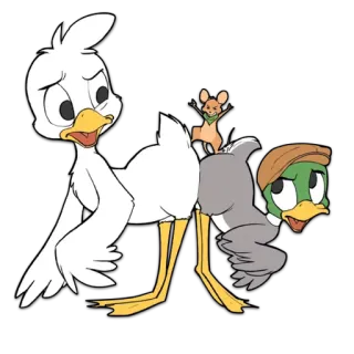 👬 dessin animé, caneton, souris, drôle, personnage, humour whatsapp sticker