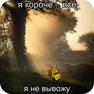 😮‍💨 я короче... все
я не вывожу fox, nature, toy car, forest, humor whatsapp sticker