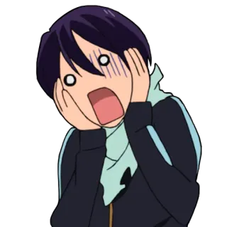 😱 Yato Noragami аниме, в шоке, noragami, yato, испуганный whatsapp sticker
