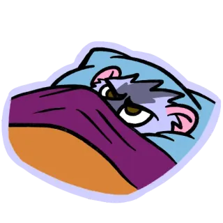 😡 dibujo animado, animal, dormilón, manta, personaje, perezoso whatsapp sticker