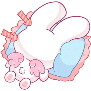 🫠 cute, animal, rabbit, kawaii, wings, cartoon telegram sticker
