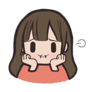 😨 Dibujo animado, Mujer, Triste, Anime, Chica, Lindo, Kawaii, Pegatina telegram sticker