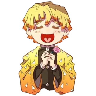 😍 Zenitsu Agatsuma Demon Slayer Zenitsu Agatsuma, Demon Slayer, Anime, Charakter, Illustration, Kawaii, Manga, Chibi telegram sticker