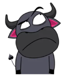 🙄 hoạt hình, động vật, trâu, biểu cảm, nhãn dán telegram sticker