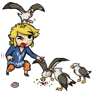 🕊 Link The Legend of Zelda: The Wind Waker The Legend of Zelda, Videogioco, Personaggio, Uccelli marini, Gabbiani telegram sticker