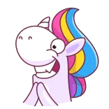 😈 unicorn, pelangi, kartun, imut, lucu, stiker telegram sticker