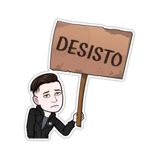 😔 DESISTO triste, cartello, cartone animato, desisto, arrendersi, deluso, malinconia telegram sticker