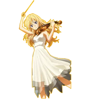 🎻 Kaori Miyazono Your Lie in April Anime, Ragazza, Violino, Musica, Vestito, Kaori Miyazono telegram sticker