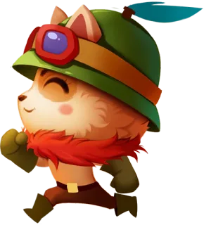 🏃 Teemo League of Legends Teemo, League of Legends, videogame, personagem, fofo, feliz telegram sticker
