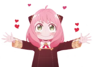 ❤ Anya Forger Spy x Family Anya Forger, Spy x Family, anime, anak, hati whatsapp sticker