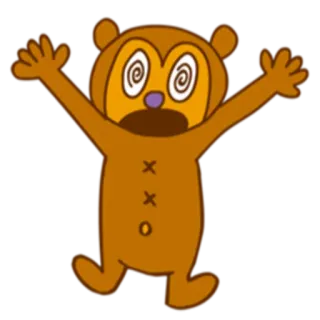 😵 Cartoon, Bär, schwindelig, Augen, süß, Figur whatsapp sticker