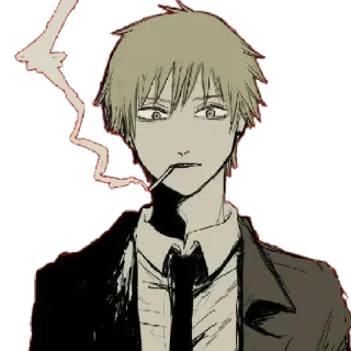 😒 Anime, Manga, Dibujo animado, Hombre, Personaje, Fumando telegram sticker