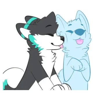 😙 furry, canine, wolf, cute, tongue, stickers, anthro, happy telegram sticker