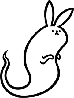 🐰 conejo, conejito, lindo, animal, dibujos animados, ilustración, blanco telegram sticker