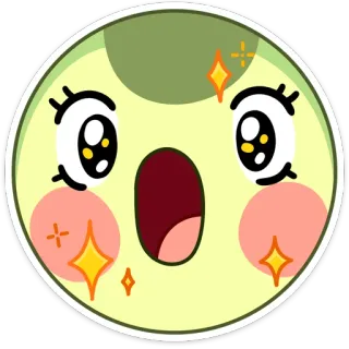 😳 Emoji, Kawaii, Uroczy, Naklejka, Błysk, Twarz, Emocje, Szczęśliwy telegram sticker