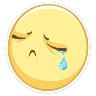 😢 Эмодзи, Грустный, Плачущий, Лицо, Эмоция, Слеза telegram sticker