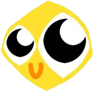 👀 cartone animato, personaggio, carino, emoji, giallo whatsapp sticker