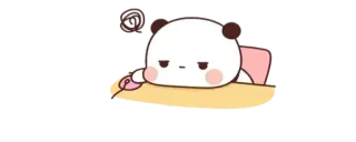 😮‍💨 팬더, 만화, 귀여운, 게으른, 누워있는, 쥐, 테이블 telegram sticker
