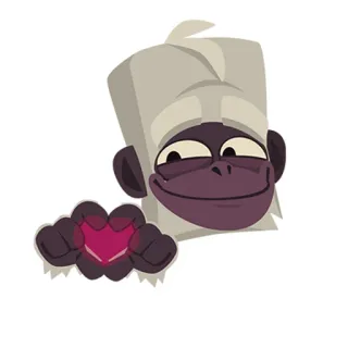 😘 mono, corazón, animal, pegatina, amor, dibujos animados telegram sticker