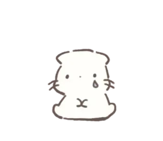 🥲 verdrietig, huilen, schattig, kat, cartoon telegram sticker