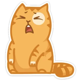 🤭 chat, dessin animé, animal, orange, expression telegram sticker