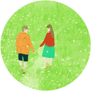 🤗 Paar, Feld, Liebe, Beziehung, Spaziergang whatsapp sticker