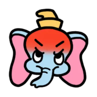 😡 Dumbo 코끼리, 만화, 귀여운, 화난, 덤보, 디즈니 telegram sticker