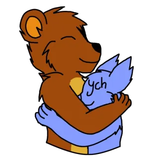 🐻 ych ours, lapin, câlin, animal, amis, dessin animé, mignon whatsapp sticker