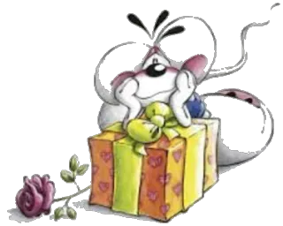 ❤ cão, presente, rosa, desenho animado, corações, fofo telegram sticker