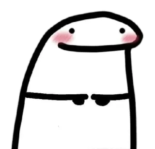 ☺️ stick figure, blushing, cute, simple, cartoon telegram sticker
