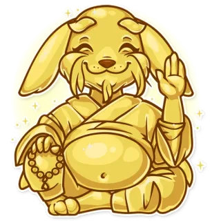 ✋ cão, golden retriever, buda, meditação, yoga, estátua, animal, espiritual telegram sticker