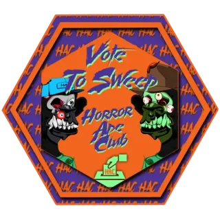 🗳 Vote To Sweep mono, zombie, terror, club, voto, sorteo whatsapp sticker